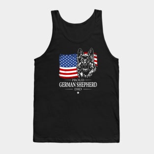 German Shepherd Dad American Flag patriotic dog Tank Top